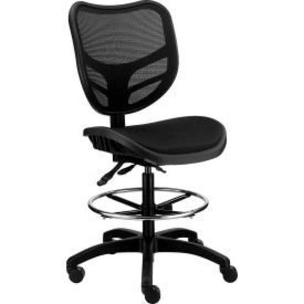 Global Equipment Interion® Armless All Mesh Stool - Black SMF-DR-813815